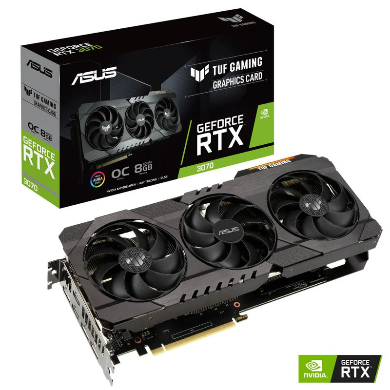 Asus GeForce RTX 3070 TUF OC V2 LHR 8GB GDDR6 PCI-Express Graphics Card - كرت الشاشة